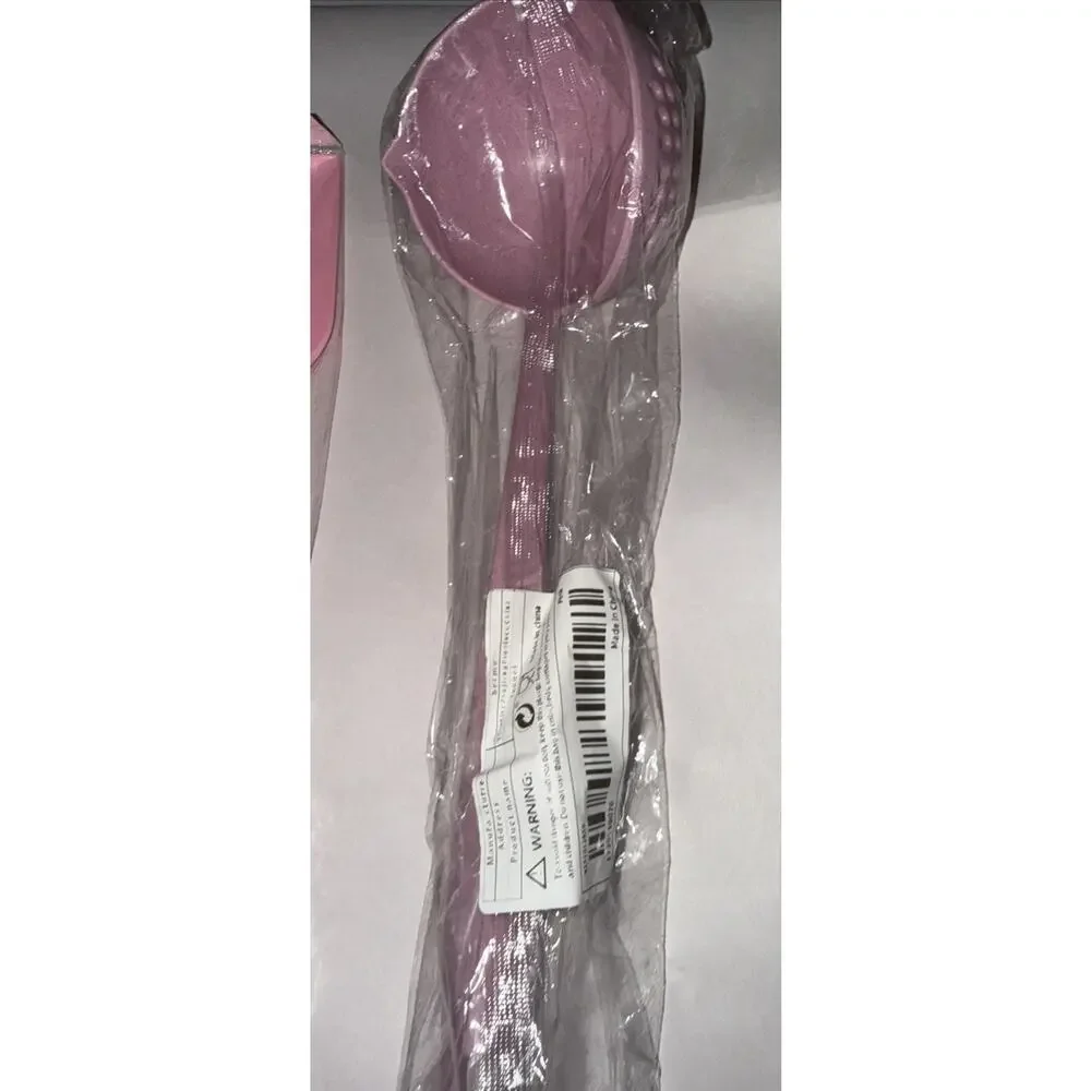 NWT Set Of Four Pink Silicone Spatulas & Strainer W/ Free Bonus Plastic Ladle